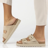 Leather slippers Yokono TUNEZ-130 SERRAJE CRUDO beige