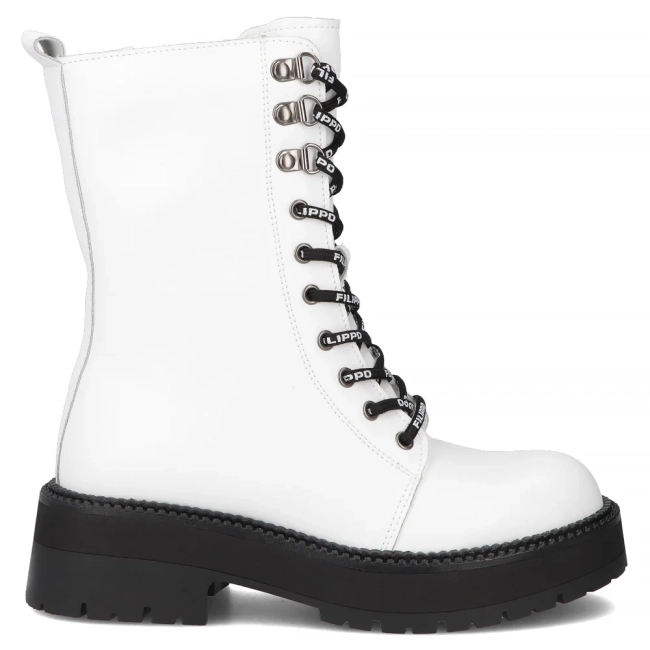 Leather ankle boots Filippo DBT7256/25 WH white