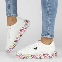 Skórzane sneakersy Filippo DP4480/24 WH MLT białe