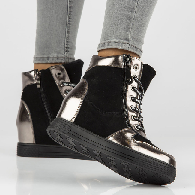 Leather ankle boots Filippo DBT3148/21 BK GN dark nickel