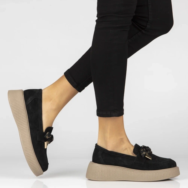 Leather platform shoes Filippo DP8293/26 BK black