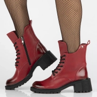 Leather ankle boots Filippo DBT6501/25 RD red