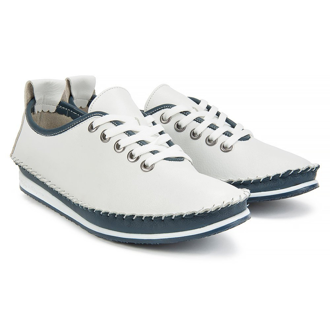 Lanqier 40C128 White/Navy Blue shoes