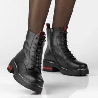 Skórzane botki Filippo DBT8127/26 BK czarne