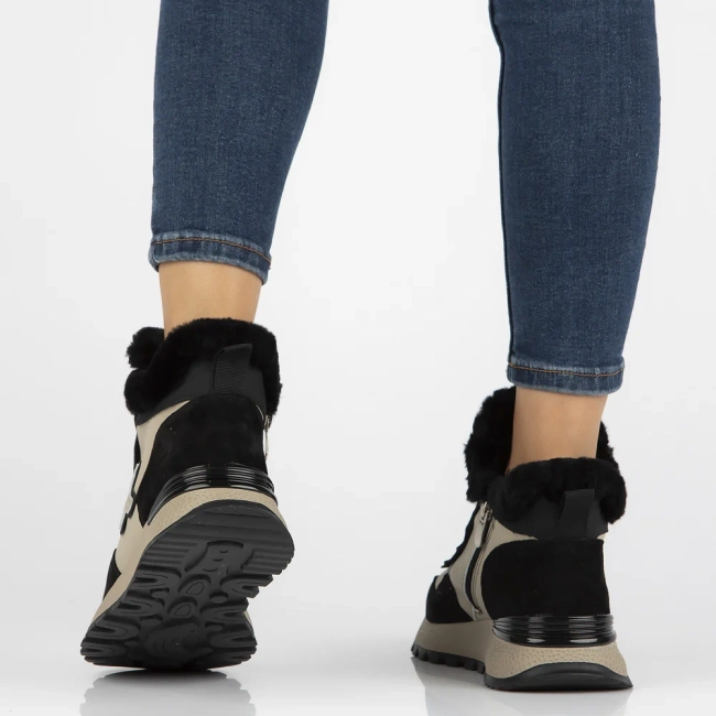 Leather ankle boots Filippo DBT6522/24 BK GR black and brown