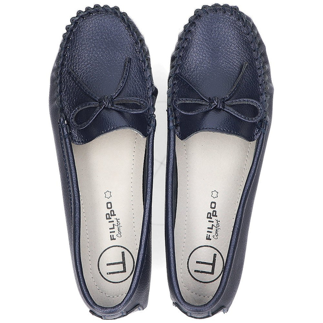 Leather loafers Filippo DP004/21 NV navy blue