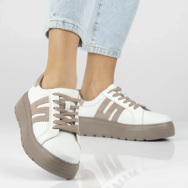 Skórzane sneakersy Filippo DP7515/26 WH BE białe