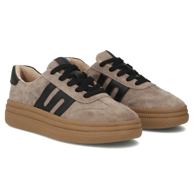 Skórzane sneakersy Filippo DP7114/25 TP taupe