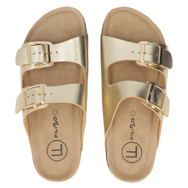 Leather flip-flops Filippo DK7062/25 GO gold