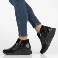 Leather ankle boots DBT6348/24 BK PT black