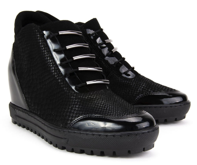 Sneakersy Eksbut 75-3880-B57/121/136-1G Czarny lakier