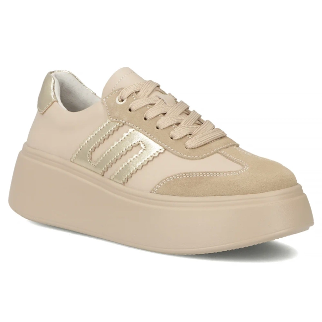Skórzane sneakersy Filippo DP7289/25 BE GO beżowe