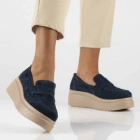 Leather shoes Filippo DP6106/24 NV navy blue