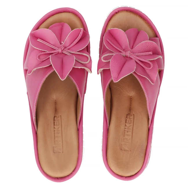 Leather flip-flops Artiker 52C0506 pink