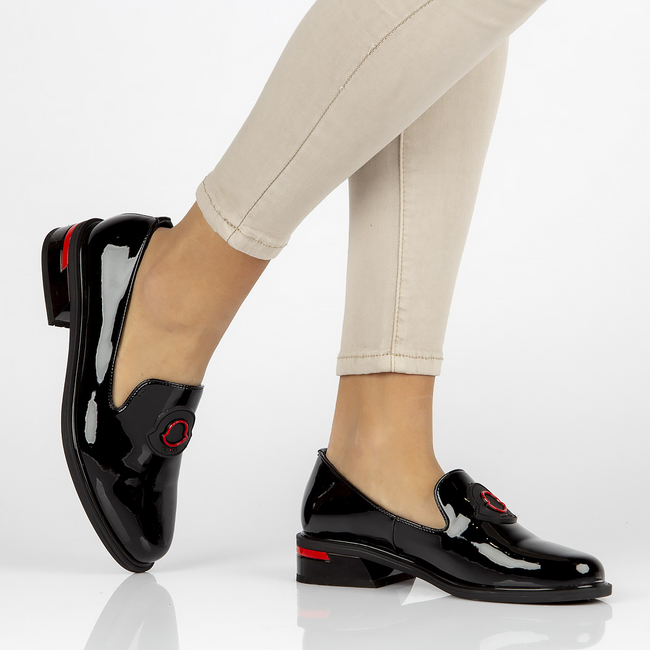 Skórzane półbuty Filippo DP3720/22 BK czarne