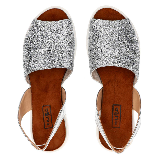 Sandals Filippo 1112 Sequins silver