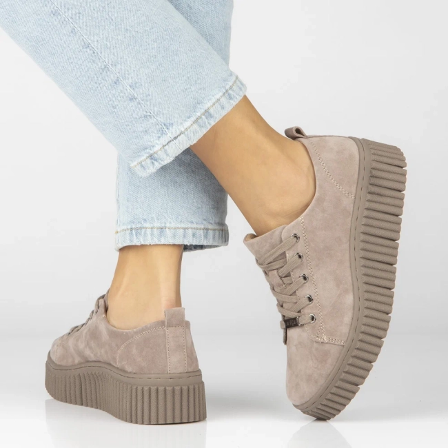 Leather sneakers Filippo DP8337/26 BE beige