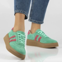 Skórzane sneakersy Filippo DP6776/26 GE FH zielone