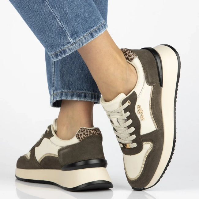 Leather sneakers Filippo DP7103/25 WH BR white brown