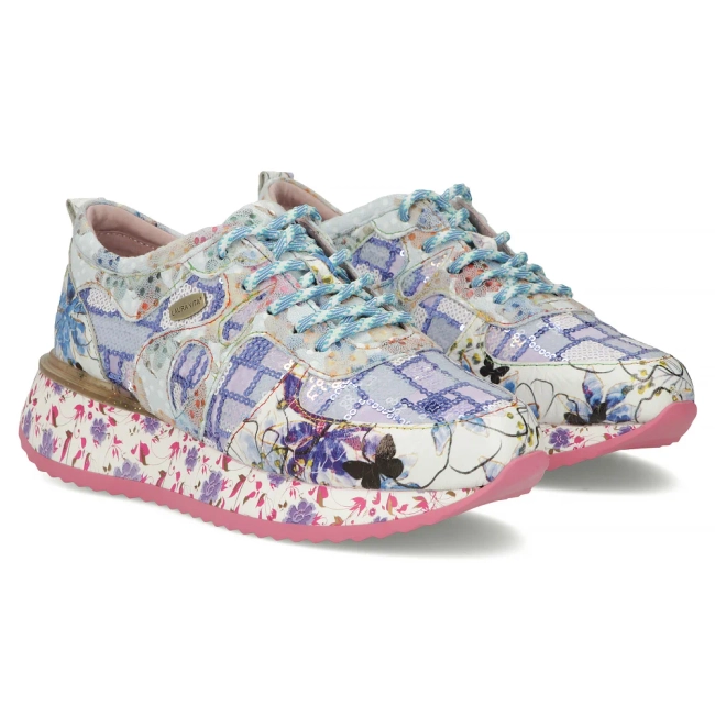 Skórzane sneakersy Laura Vita delphine 07 mauve niebieskie
