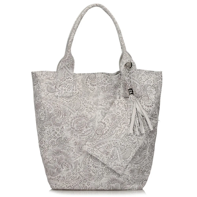 Leather handbag Toscanio 1101 white