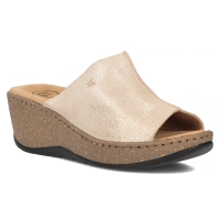 Skórzane klapki Filippo DK6251/24 GO złote