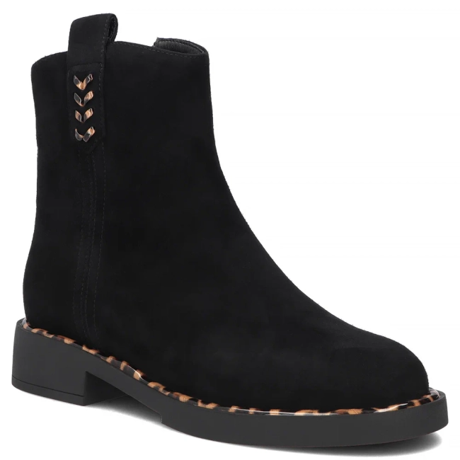 Leather ankle boots Filippo DBT8159/26 BK LEO black