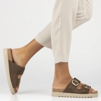 Leather flip-flops Yokono TUNEZ-130 SERRAJE LODO brown