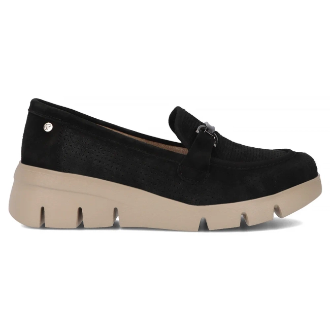 Skórzane półbuty na platformie Filippo DP7002/25 BK czarne