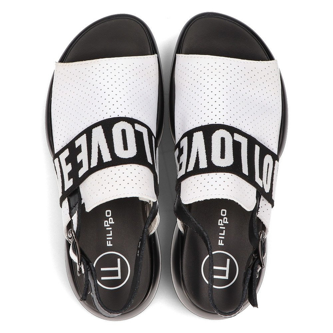 Skórzane sandały Filippo DS2153/21 WH białe