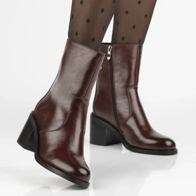 Leather ankle boots Filippo DBT7355/25 BG burgundy