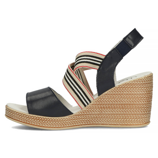 Skórzane sandały Filippo DS3520/22 NV granatowe