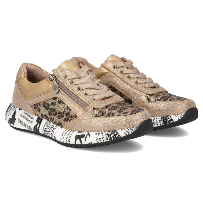 Skórzane sneakersy Laura Vita burton 11 dore beżowe