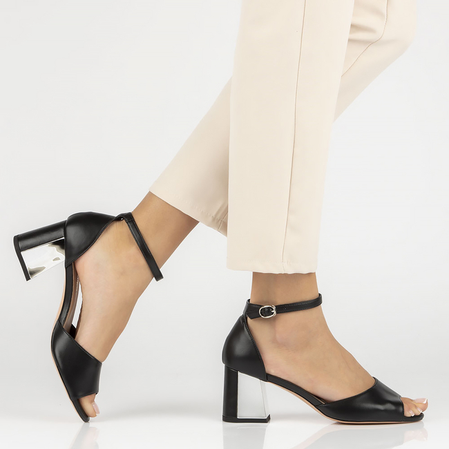 Leather sandals Filippo DS4648/23 BK black