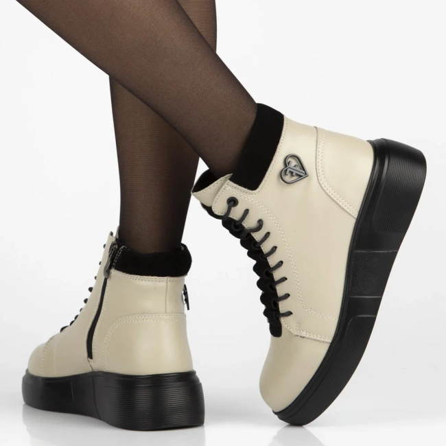 Leather ankle boots Filippo DBT7128/25 BE beige