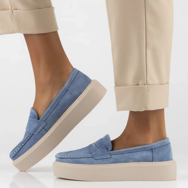 Leather shoes Filippo DP6152/24 BL blue