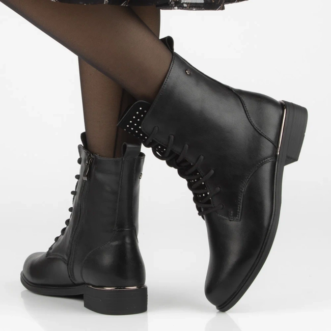 Leather ankle boots Filippo DBT4747/25 BK D black