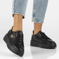 Leather sneakers Filippo DP6721/25 BK black