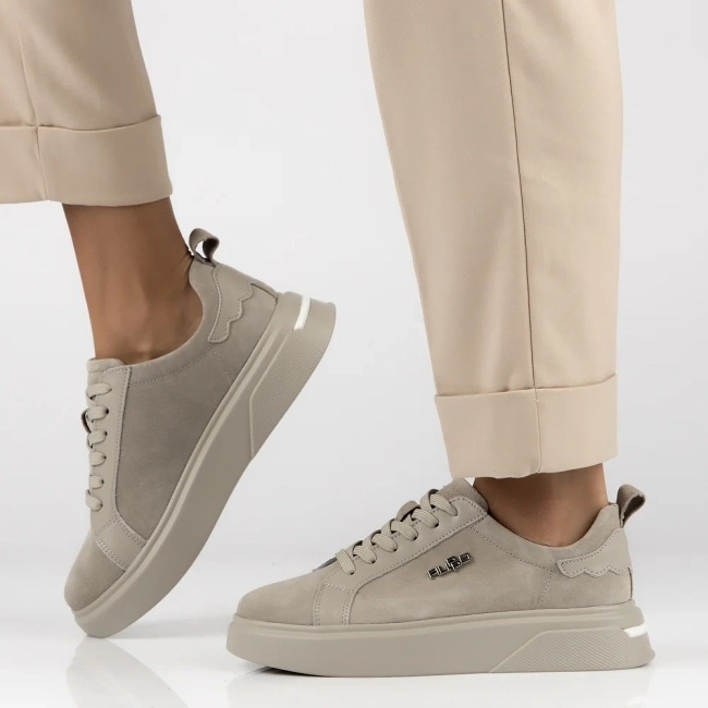 Skórzane sneakersy Filippo DP4580/23 BE szare