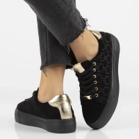 Skórzane sneakersy Filippo DP6850/25 BK czarne