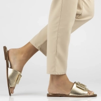 Leather flip-flops Filippo DK6985/25 GO gold