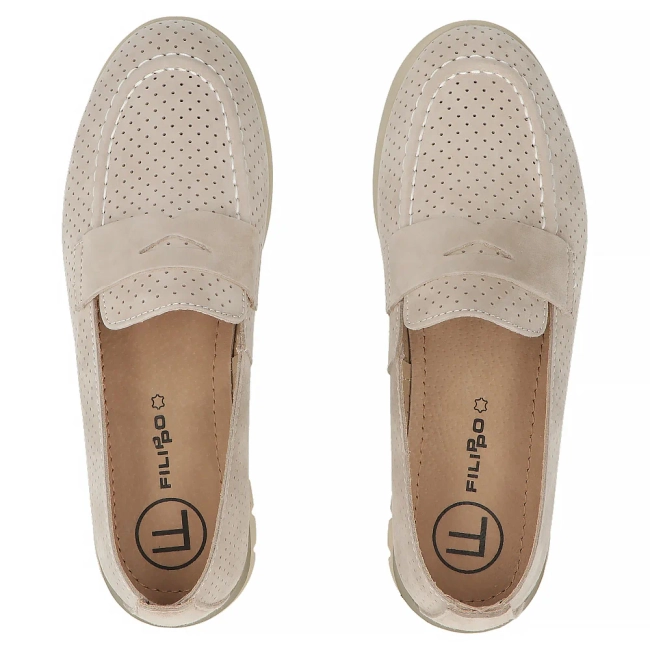 Leather loafers Filippo DP7663/26 BE beige