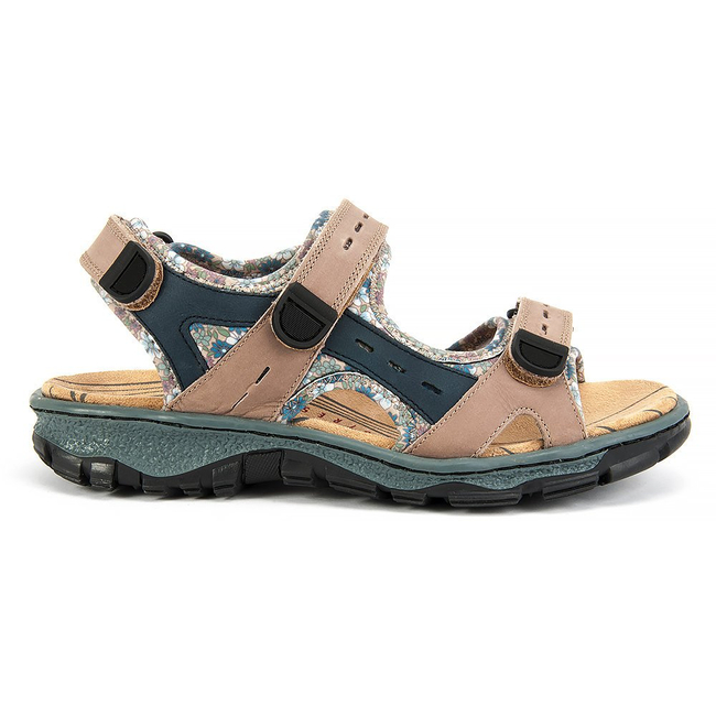 Sandały Rieker 68872-25 brown combination