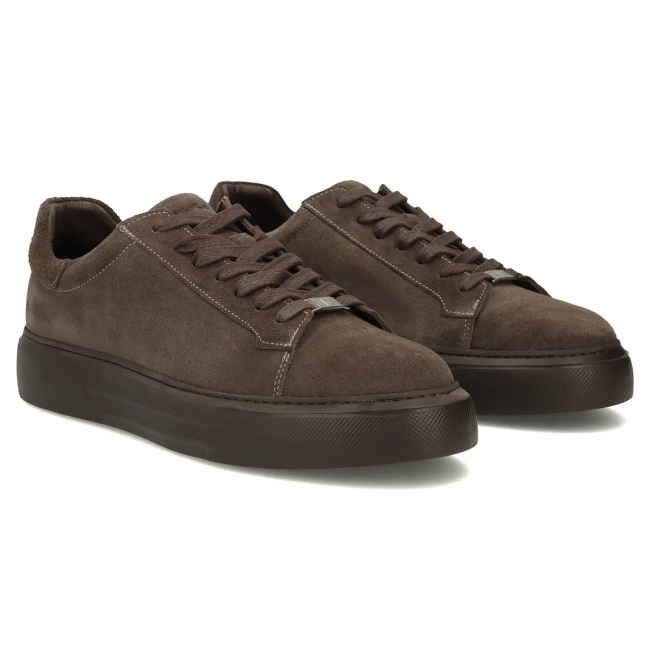 Skórzane sneakersy Filippo MP8277/26 TP taupe