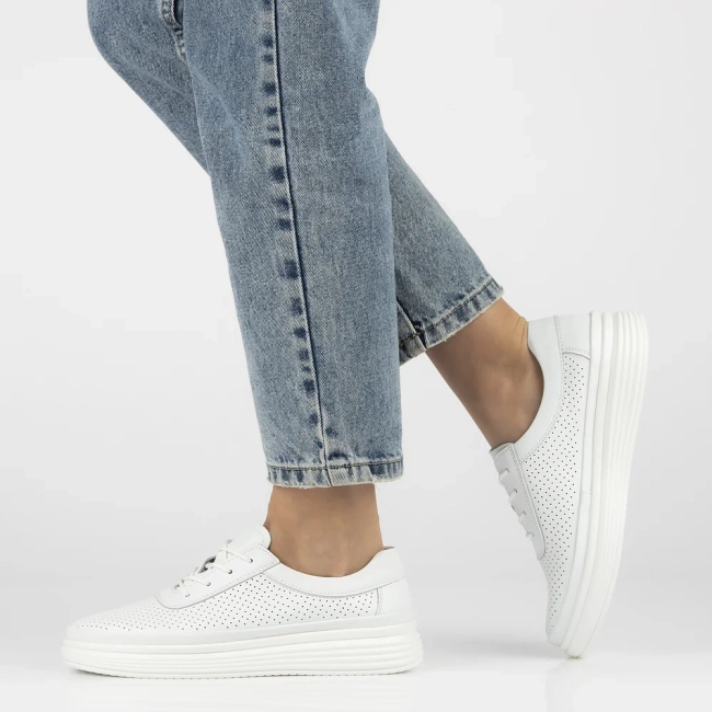 Skórzane półbuty Filippo DP6753/25 WH białe