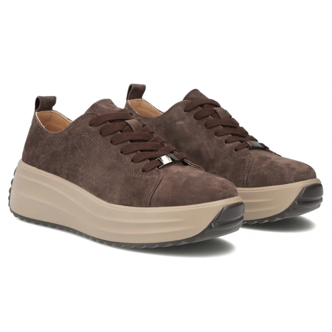 Skórzane sneakersy Filippo DP8339/26 D BR brązowe