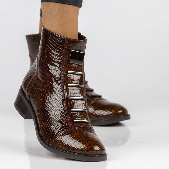 Ankle boots Filippo 457s brown crocodile