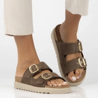 Leather flip-flops Yokono TUNEZ-130 SERRAJE LODO brown