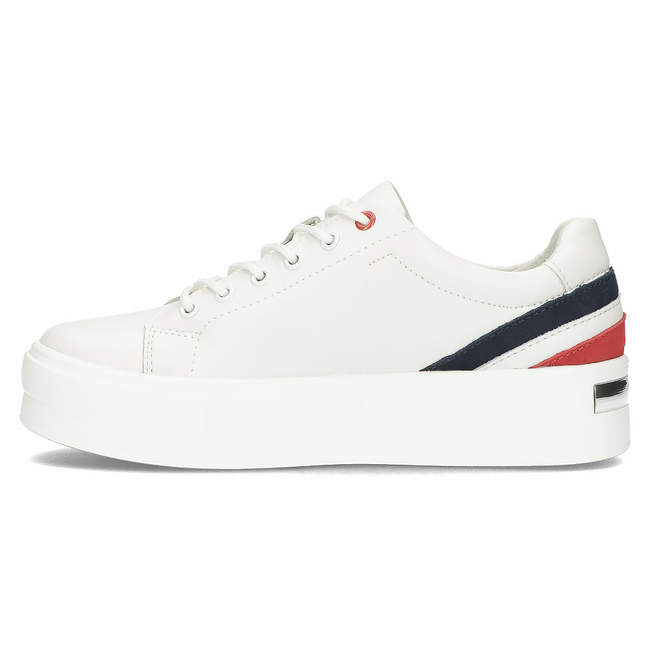 Skórzane półbuty na platformie Filippo DP3530/23 WH RD białe