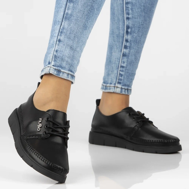 Leather shoes Filippo DP6747/25 BK black